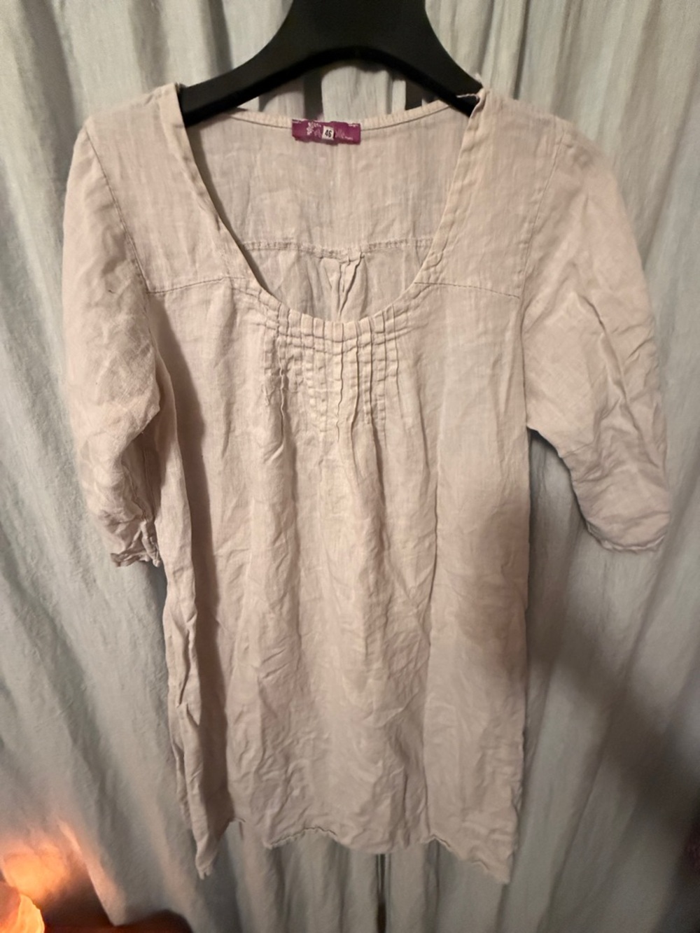 Annabelle Light Beige Scoop-Neck Tunic